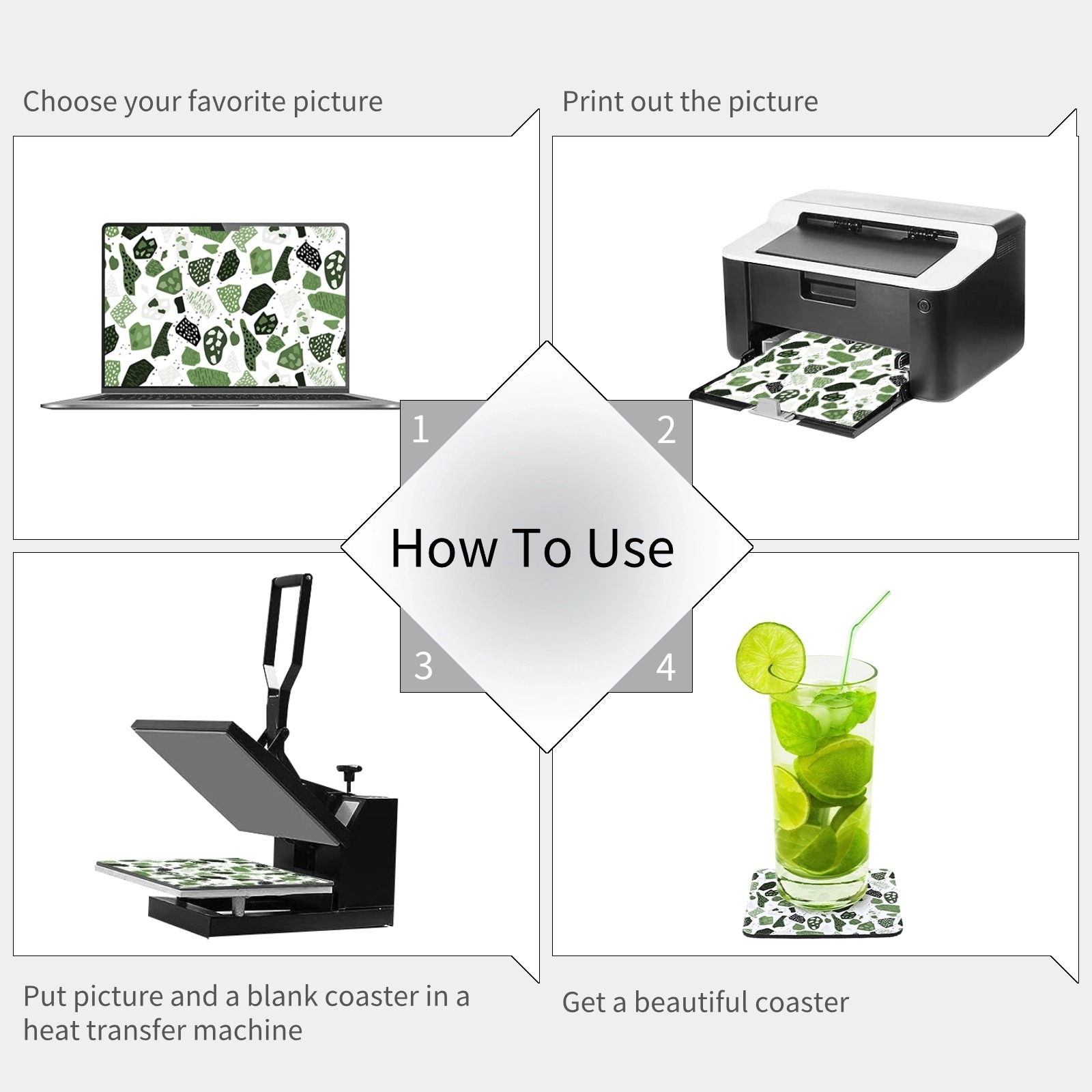 100Pcs Sublimation Coasters Sq - Coaster Sublimation Blank ulasan dan harga