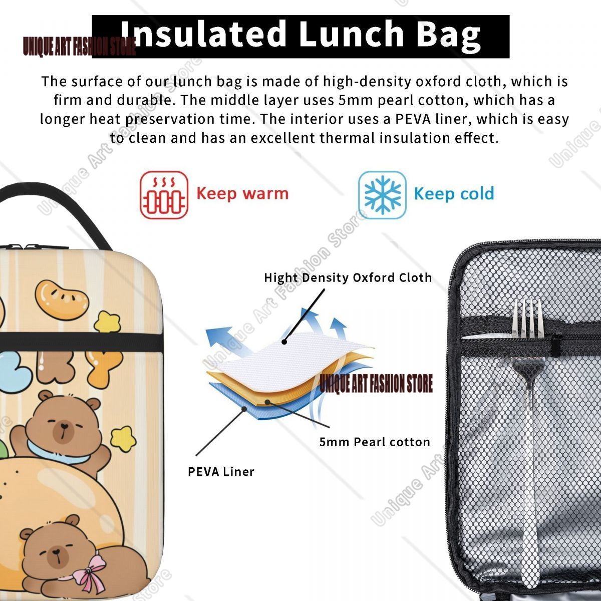 Cute Capybara Lucky Insulated  - Tote Bag Sublimation ulasan dan harga